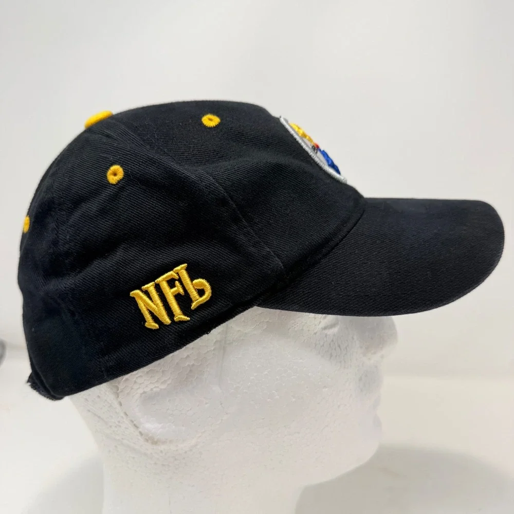 NFL Pittsburgh Steelers Kids Baseball Cap Black Cotton Adjustable Hat One Size